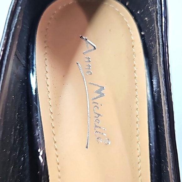 Anne Michelle Black Patent Leather Platform Heels Size 8.5 - Picture 3 of 7